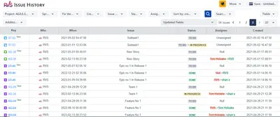 Issue History for Jira for Atlassian — screenshot