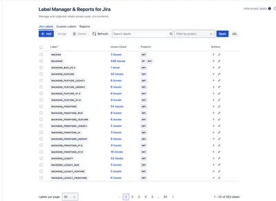 Issue Label Manager for Atlassian — screenshot