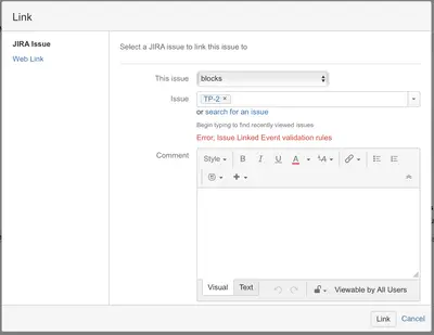 Issue Link Filter for Jira for Atlassian — screenshot