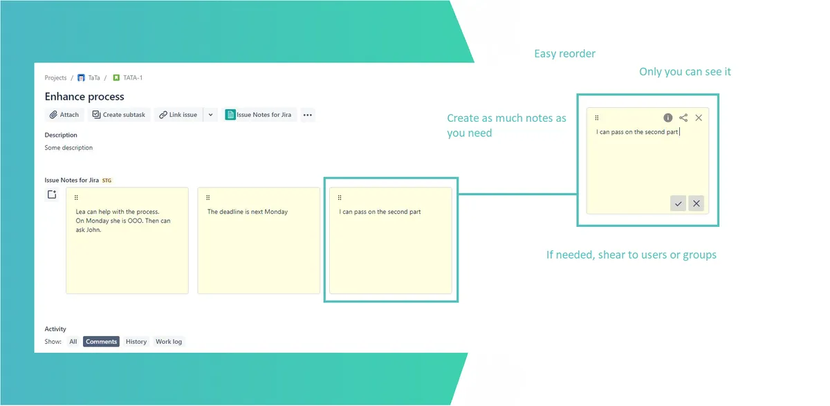Issue Notes for Jira — screenshot from the Atlassian Marketplace listing