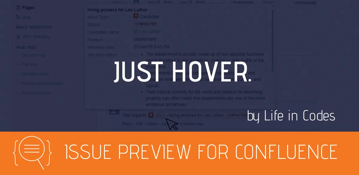 Issue Preview for Confluence — screenshot from the Atlassian Marketplace listing