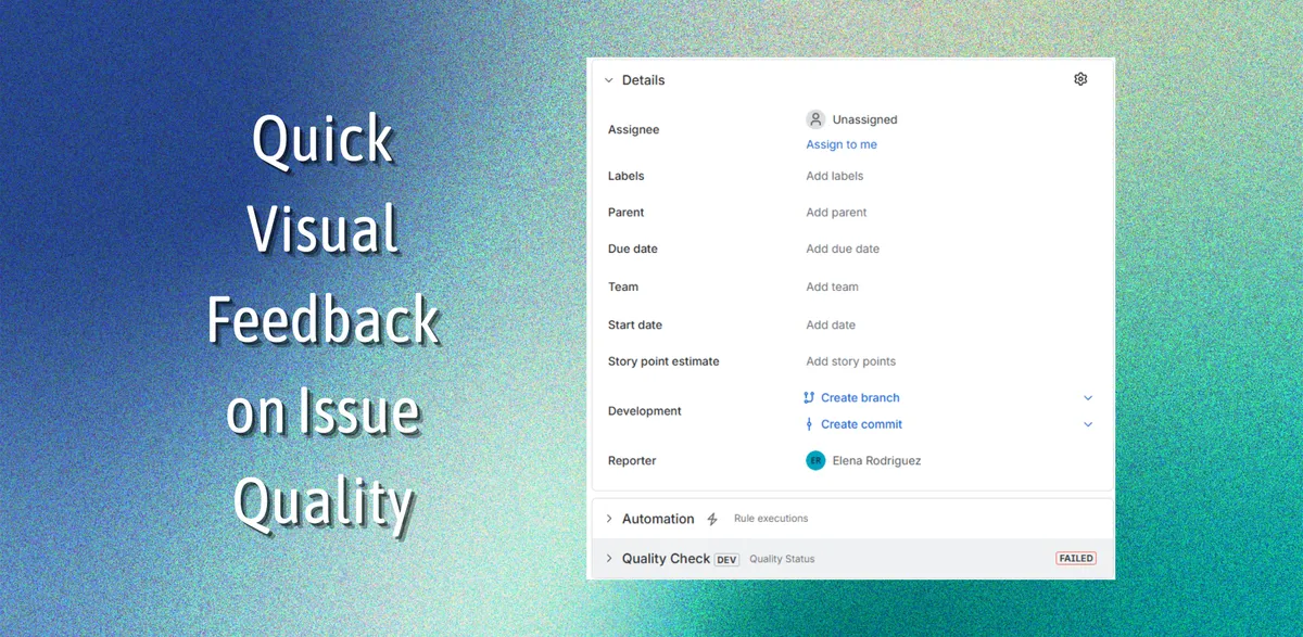 Issue Quality Auditor — screenshot from the Atlassian Marketplace listing