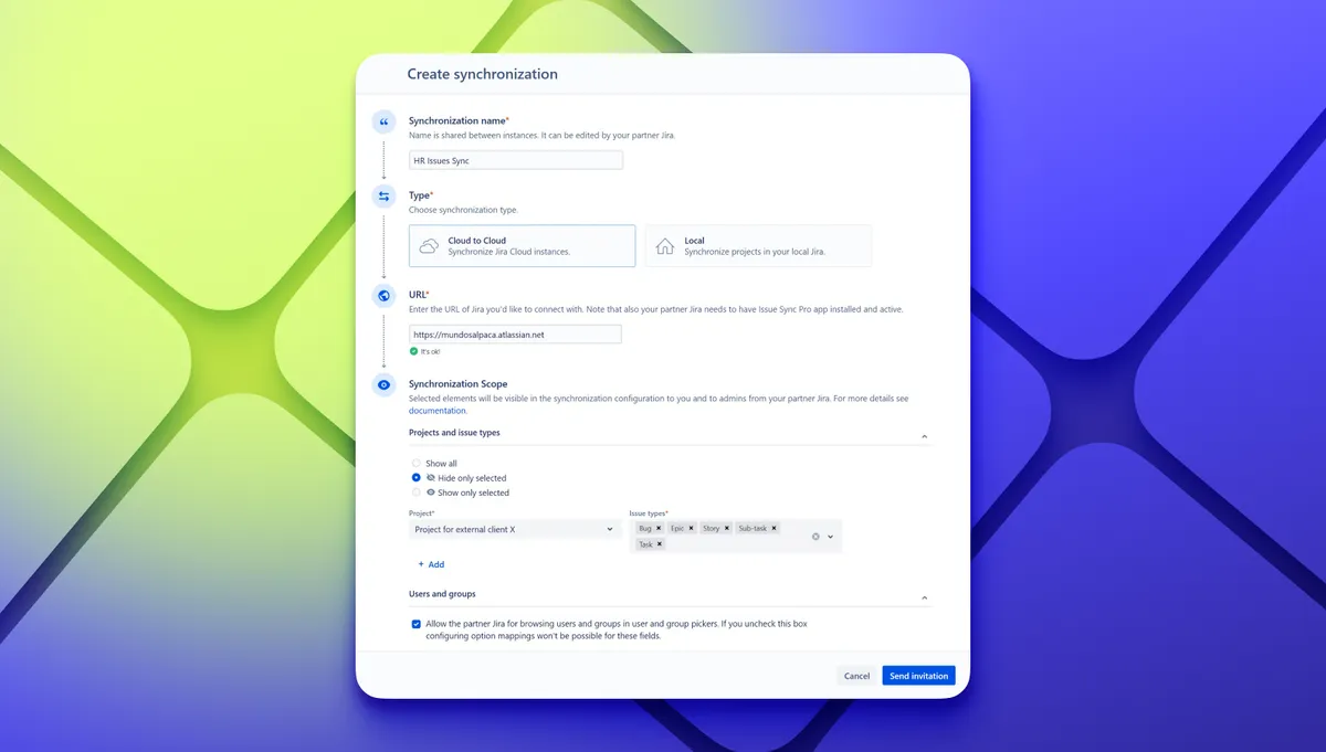 Issue Sync Pro — screenshot from the Atlassian Marketplace listing