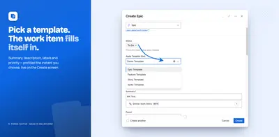 Issue Templates by Taskhooker for Atlassian — screenshot