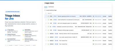 Issue Triage Inbox for Jira for Atlassian — screenshot
