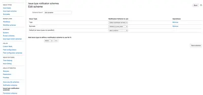 Issue type notification schemes for Atlassian — screenshot