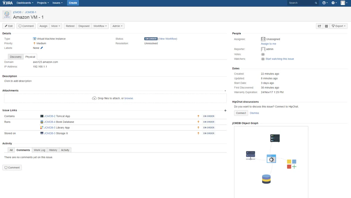 jCMDB Asset Management — screenshot from the Atlassian Marketplace listing