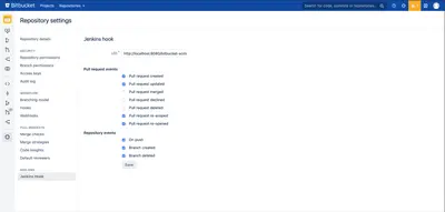 Jenkins Hook For BitBucket for Atlassian — screenshot