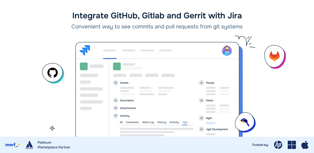 Jigit - GitHub, GitLab, Gerrit integration for Jira — screenshot from the Atlassian Marketplace listing