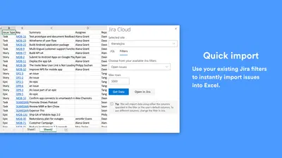Jira Cloud for Excel (official) for Atlassian — screenshot