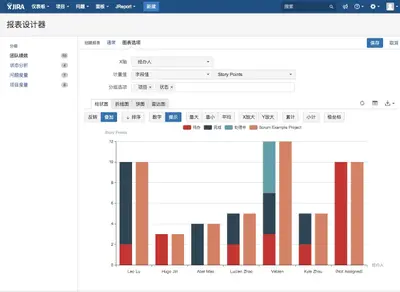 JReport - Reports and Charts for Jira for Atlassian — screenshot