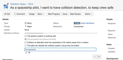 Kanoah Checklist for Jira for Atlassian — screenshot