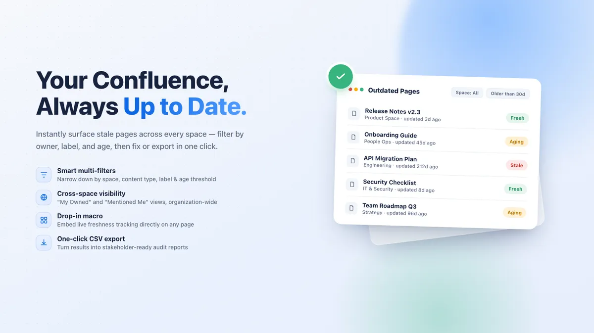 Keep Docs Updated for Confluence — screenshot from the Atlassian Marketplace listing