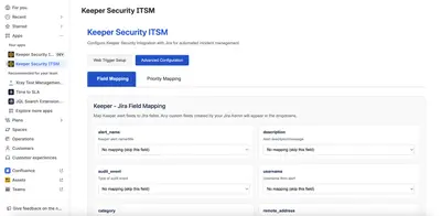 Keeper Security ITSM for Atlassian — screenshot