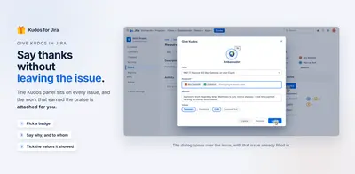 Kudos - Employee Recognition and Rewards for Jira for Atlassian — screenshot