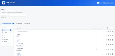 Label It for Jira (Free Label Manager) for Atlassian — screenshot