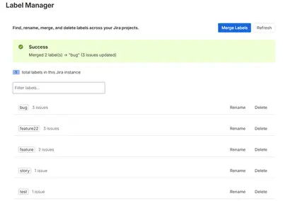 Label Manager for Atlassian — screenshot