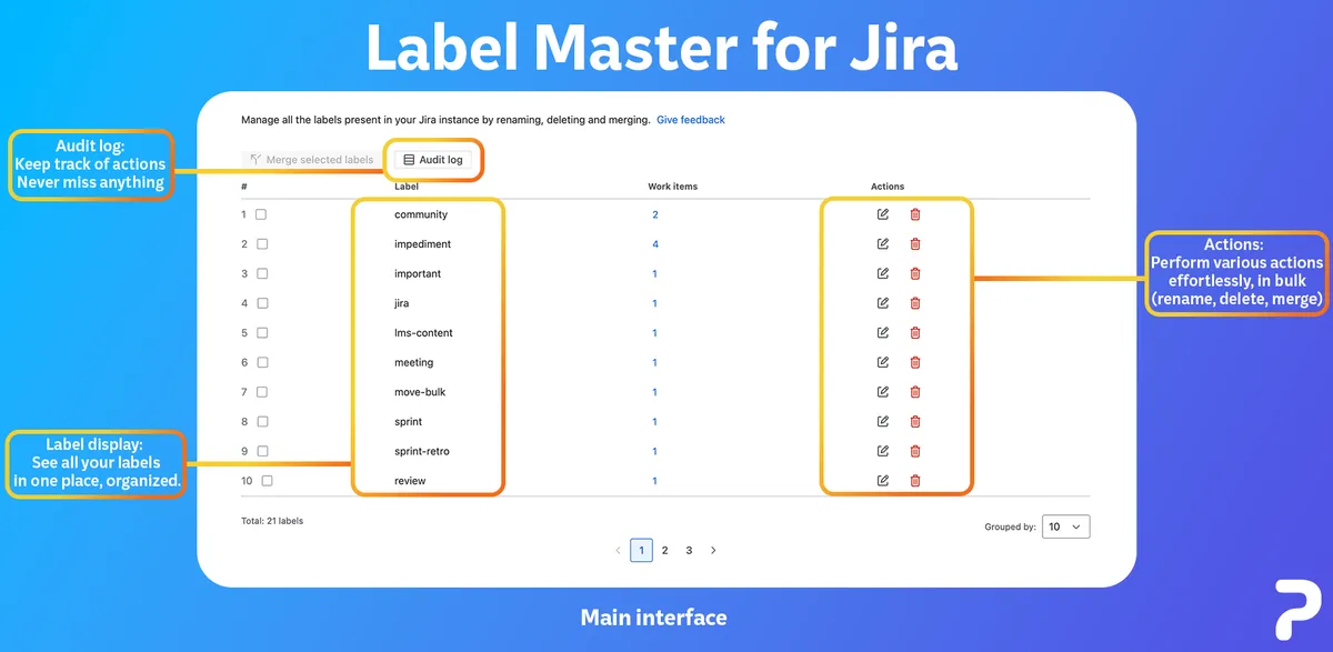 Label Master for Jira — screenshot from the Atlassian Marketplace listing