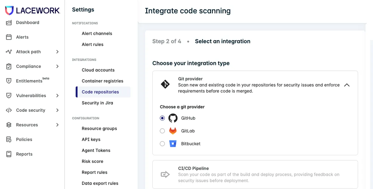 Lacework Code Security — screenshot from the Atlassian Marketplace listing