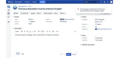 Language Enforcer for Atlassian — screenshot