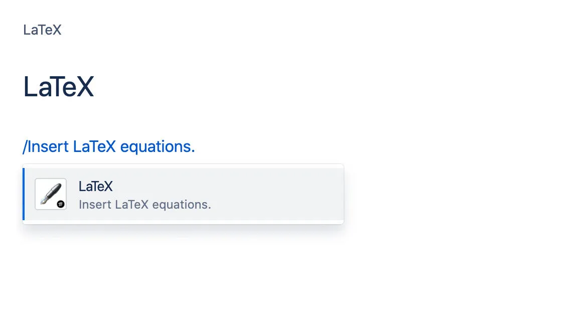 LaTeX for Confluence — screenshot from the Atlassian Marketplace listing