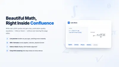 LaTeX Math for Confluence (Formula Library & Editor) for Atlassian — screenshot