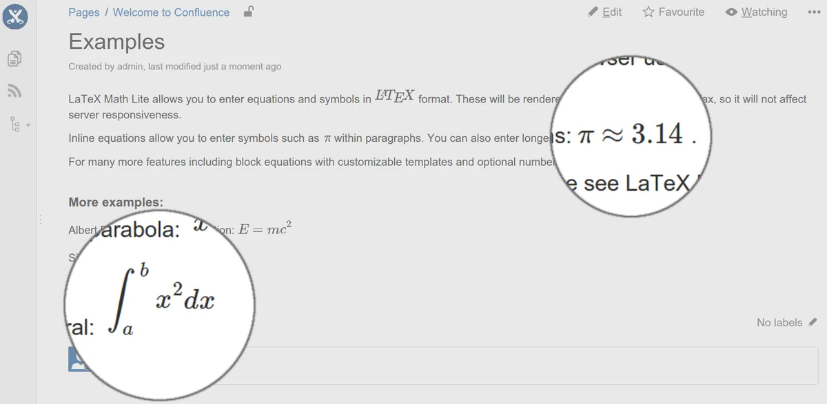 LaTeX Math Lite — screenshot from the Atlassian Marketplace listing