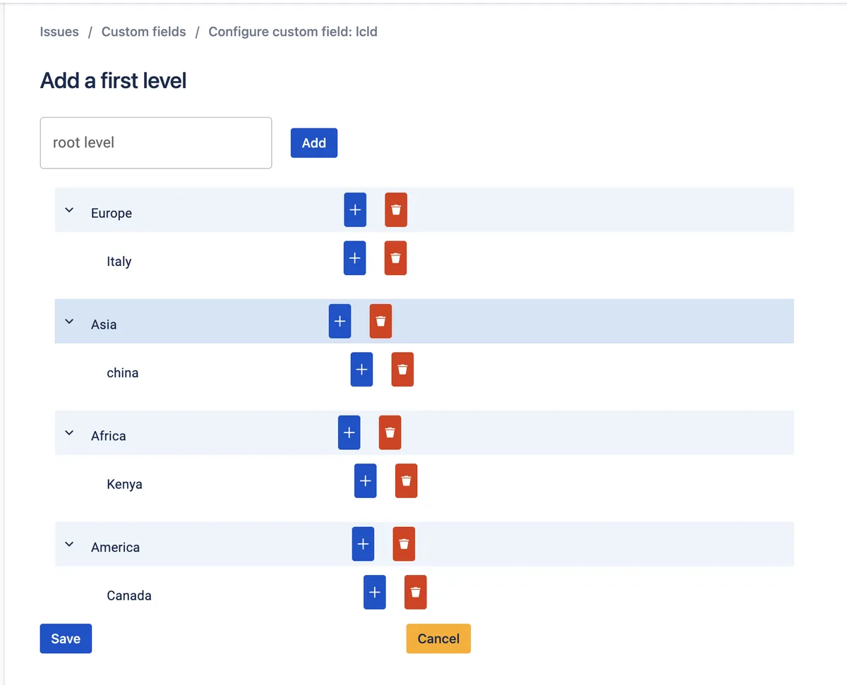 Limitless Cascading Level Dropdown — screenshot from the Atlassian Marketplace listing