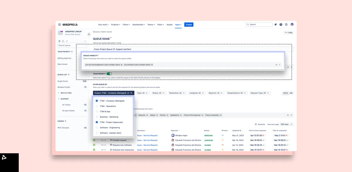 Lineup – Service Management Queues for Jira, JSM — screenshot from the Atlassian Marketplace listing