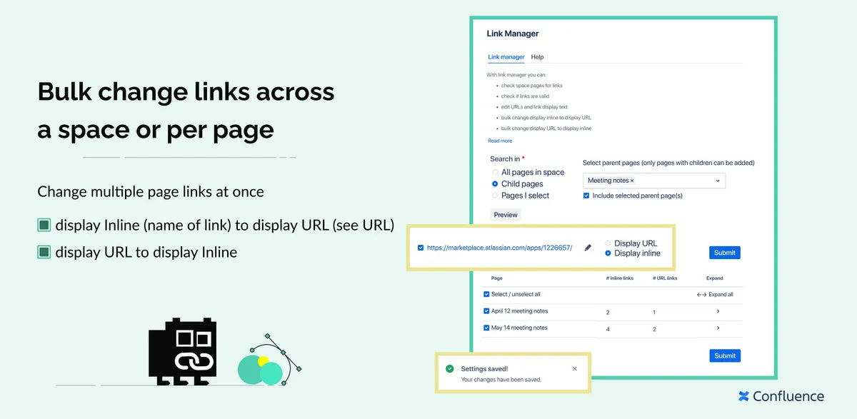 Link Manager for Confluence — screenshot from the Atlassian Marketplace listing