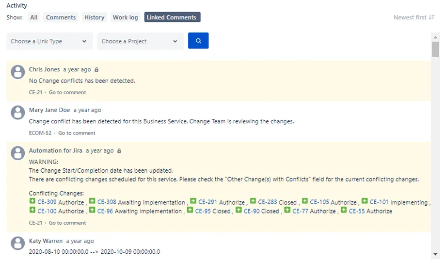 Linked Comments for Jira Cloud — screenshot from the Atlassian Marketplace listing