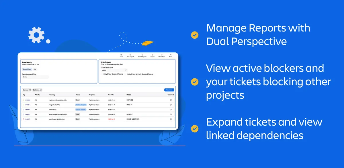 Linked Issue Dependency Mapper — screenshot from the Atlassian Marketplace listing
