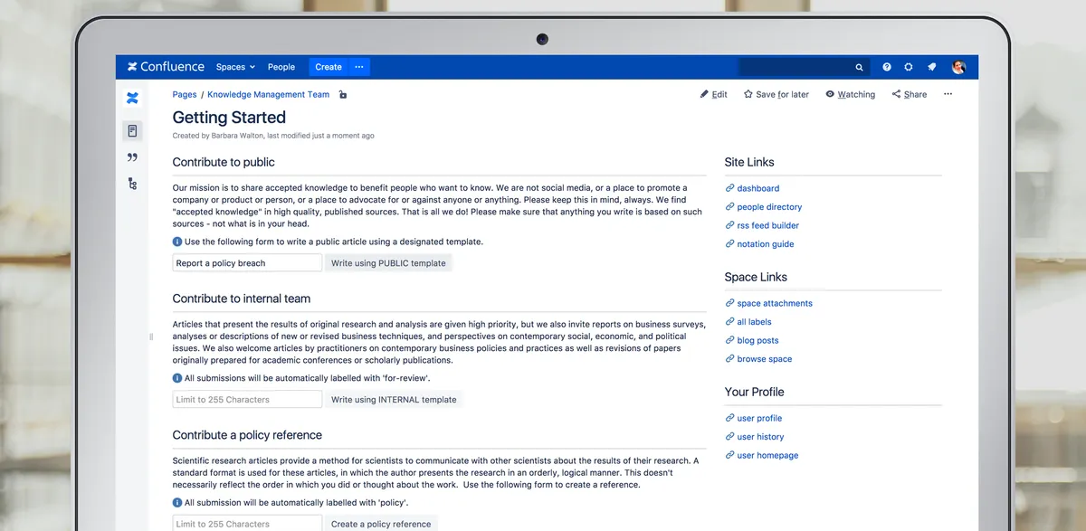 Linking for Confluence — screenshot from the Atlassian Marketplace listing