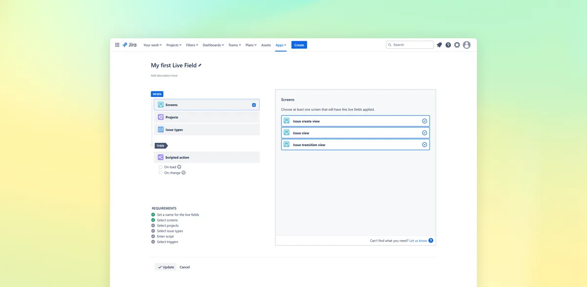 Live Fields for Jira Cloud — screenshot from the Atlassian Marketplace listing