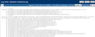 Log Tailer for Confluence #EOL for Atlassian — screenshot
