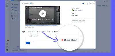 Loom Video Messaging for Atlassian — screenshot
