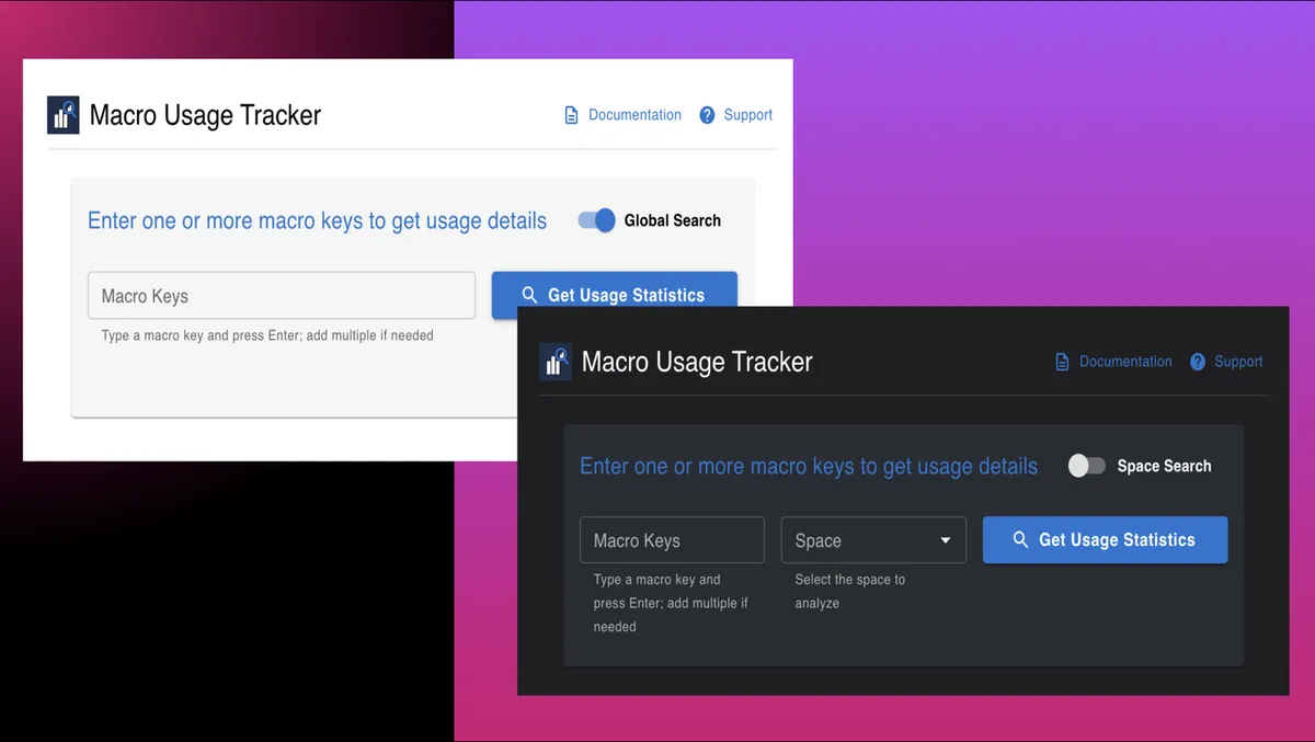 Macro Usage Tracker for Confluence — screenshot from the Atlassian Marketplace listing