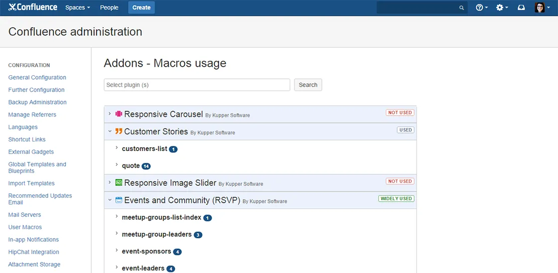 Macro usage — screenshot from the Atlassian Marketplace listing