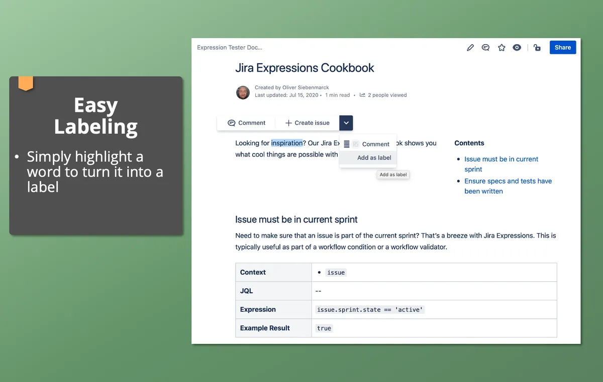 Magic Labels for Confluence — screenshot from the Atlassian Marketplace listing