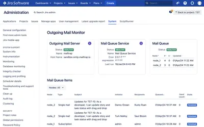 Mail Queue Monitor for Jira for Atlassian — screenshot