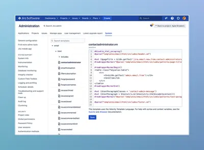Mail Template Editor for Jira for Atlassian — screenshot