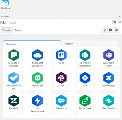 Mailissa - for Microsoft Outlook for Atlassian — screenshot