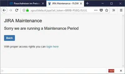 Maintenance Mode for Jira (the Original) for Atlassian — screenshot