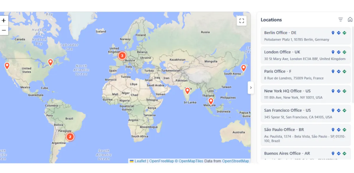 Map Locations for Confluence — screenshot from the Atlassian Marketplace listing