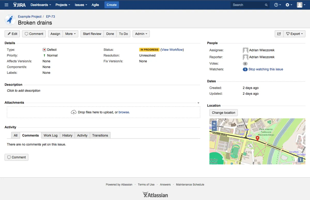 Maps Cloud — screenshot from the Atlassian Marketplace listing