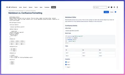 Markdown Editor for Confluence for Atlassian — screenshot