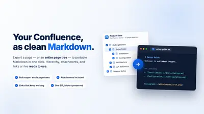 Markdown Exporter for Confluence (Bulk & Attachments) for Atlassian — screenshot