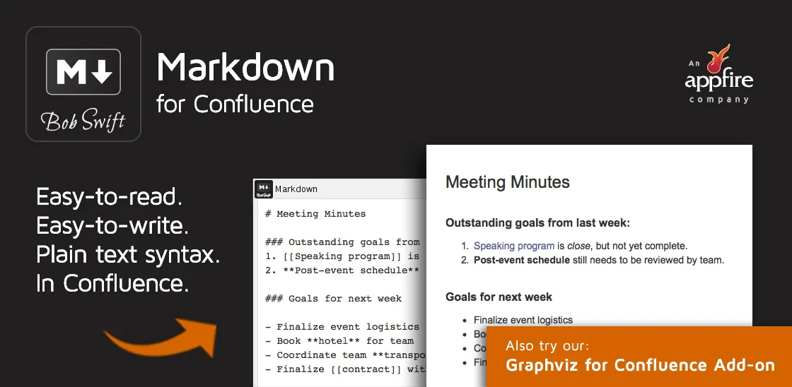 Markdown for Confluence — screenshot from the Atlassian Marketplace listing