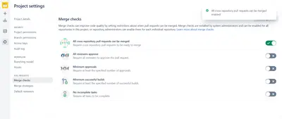 Merge cross repository pull requests for Atlassian — screenshot