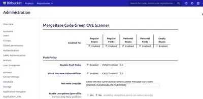 MergeBase - Security Scanner for Vulnerable Libraries & CVEs for Atlassian — screenshot
